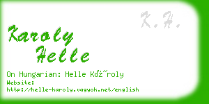 karoly helle business card